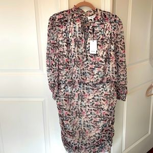 Reiss NWT floral ruffle dress just below the knee on someone 5’3”